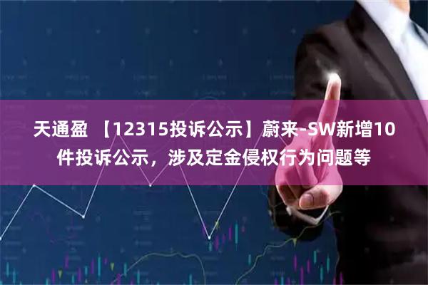 天通盈 【12315投诉公示】蔚来-SW新增10件投诉公示，涉及定金侵权行为问题等